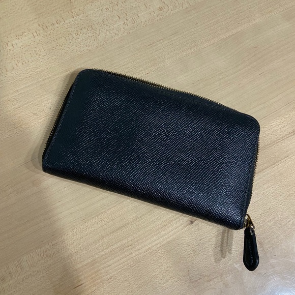 COACH Classic Black Leather Rectangular Wallet - Picture 3 of 7